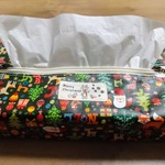 【受注生産】箱ティッシュカバー（ラミネート素材）　クリスマス🎄サンタ　グリーン
