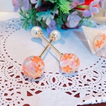 金木犀　キンモクセイ　秋ヘアバトン　　ヘアアクセサリー　パール