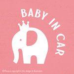 幸運のシンボル　ぞう／クラウン001　ベビーインカー　baby in car ★ ステッカー