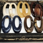 送料無料／5色アクリル楕円1穴パーツ  10pcs   A881番