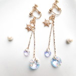 snow crystal～雪の光彩〜【イヤリング】雪の結晶　スワロフスキー     揺れる    冬　ネジバネイヤリング/ロングイヤリング