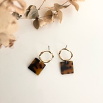 シンプル◼︎スクエアべっ甲ピアス
