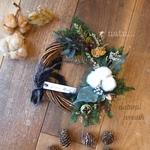 winter wreathドライフラワーリース