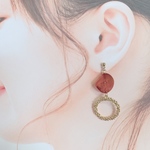 くすみレッド×つぶつぶリング
