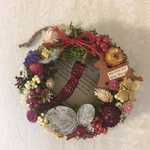 クリスマスミニリース（英字新聞を添えて）