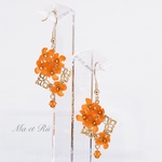 金木犀×SWAROVSKI スクエアピアス/イヤリング