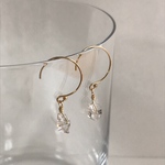 ハーキマーダイヤモンドピアス  【14kgf】