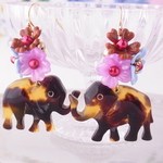 べっこう象さんとキャンディブーケピアス