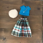 リカちゃん 服 ブルーとチェックのコーデ
