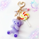 ★購入可★【レジン作品】病みクマキーホルダー(あざといver.)
