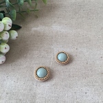 ビーズ刺繍＊ミントグリーンのまんまるピアス