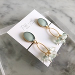 チェコビーズフープイヤリング/ミント（送料無料）