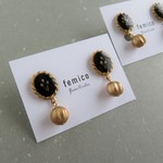 ブラックロープイヤリング/ピアス
