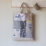 北欧柄リネン＊ピース トートバッグ*手刺繍＊エコバッグ＊ミナペルホネン