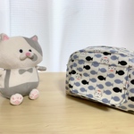 11/22販売予定・化粧品入れにぴったりミニポーチ（猫と魚柄）