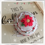 🎄Flower刺繍ブローチ【立体型手刺繍Raised leaf stitch】C-1🧵送料無料🚚