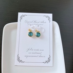 ◆ロイヤルグリーンのシンプルイヤリング