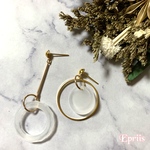 スウィングアシメリングピアス【ホワイト】