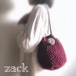 巾着型ニットバッグ♪ダスティレッド