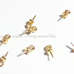 (ゴールド)（約100個入）キャップ付ヒートン（直径約2.5ｍｍ）【5896】