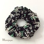 400円→300円【在庫限り】綿 鈴蘭シュシュ(ブラック)