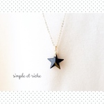 送料無料♪大粒20㍉‼︎black★SWAROVSKI star necklace