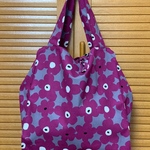 大きなエコバッグ（フラワーⅡ）薄紫×紫