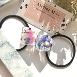 かすみ草のキッズ用ヘアゴム  