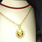 秋こそ明るくsmile太陽さまgoldcolorネックレス&秋色ピンクチョーカーセット