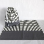 【受注制作】ランチマット＆巾着 ★北欧柄グレー★（サイズ変更対応、単品販売可）