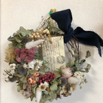 秋色紫陽花と花々のハーフリース