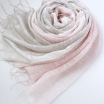 訳あり品＊艶めく大判シルク＊薄桜色×潤色＊ショール