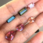  t-3-93 13.95ct 特売 大粒 天然 ピンク グリーン 茶色 トルマリン 雫 楕円 長方形 ルース 裸石 