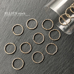 【30個】ニッケルフリー デザイン丸カン/15mm[ゴールド]【DIKA-002】