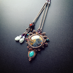 maligano jasper × turquoize / macrame amulet