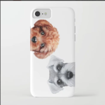 シュナウザーグレー＆プードル赤茶色、iPhone7 Plus case