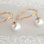チタン金具 フープピアス・パールキャッチ