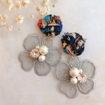 [TIME SALE] shiffon flower tweed pierce