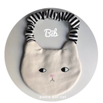 ●ねこ顔スタイ/ビブ● 気まぐれ白猫ちゃん　刺繍　猫　刺繍　女の子　男の子