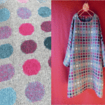 ウール混*カラフル水玉ゆったりワンピース　gray