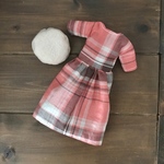 リカちゃん 服 チェックのワンピースとベレー帽のセット