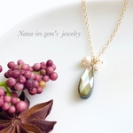 14kgf blackshell × pearl necklace
