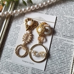 【Xmas sale】2way ゴールドハート ボタンピアス イヤリング