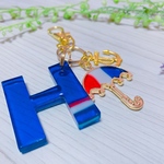 トリコロール イニシャル レジン キーホルダー♪