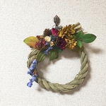 ｡:+*New Year造花のカラフルなしめ縄飾り A  *+:｡