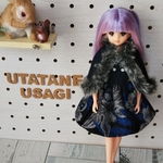 （送料無料）リカちゃん服 輸入生地 ファー付きケープ