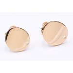 送料無料 4個 イヤリング金具 カーブラウンド 1穴 14mm ゴールド【4ヶ】 M1114