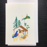 クリスマスカード(馬小屋と羊飼い)