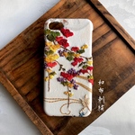 秋望〜和布刺繍 和風 和柄 スマホケース【iPhone8 /iPhone7共通】 