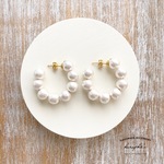 cottonpearl hoop pierce/earring